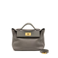 HERMES 2424 24/24-29 BAG TOGO/SWIFT GRIS MEYER GHW