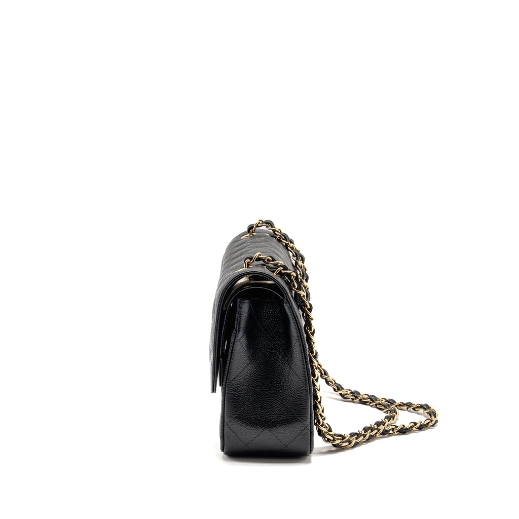 CHANEL JUMBO CLASSIC DOUBLE FLAP BAG CAVIAR BLACK GHW