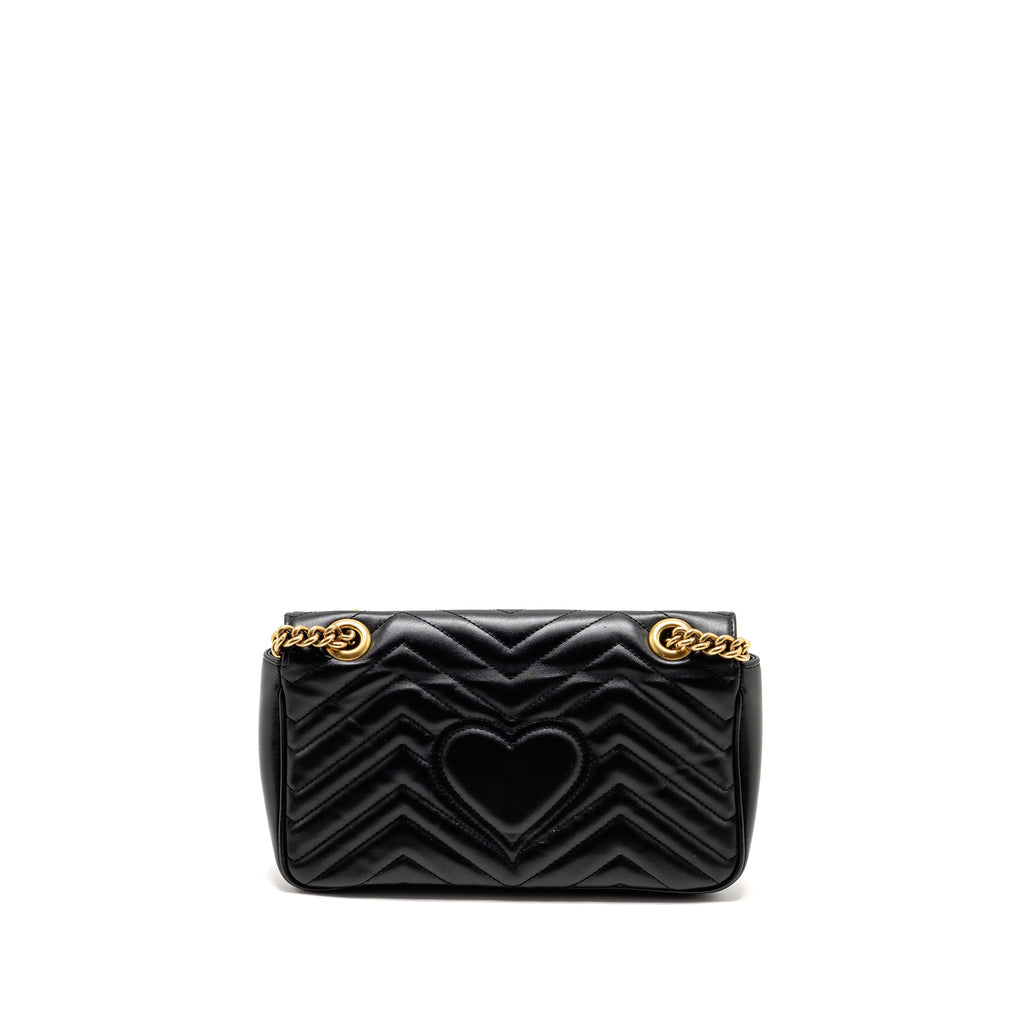 GUCCI MEDIUM GG MARMONT BAG CALFSKIN BLACK GHW