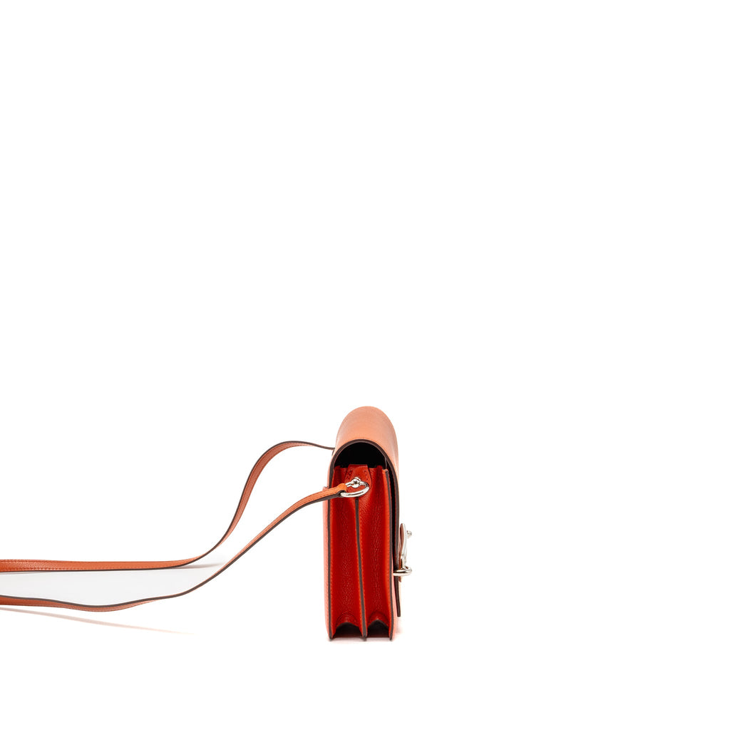 HERMES MINI ROULIS EVERCOLOR BICOLOR CAPUCINE/TERRE BATTUE SHW