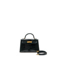 HERMES MINI KELLY II SHINY ALLIGATOR MISSISSIPPIENSIS 6O VERT CYPRES GHW
