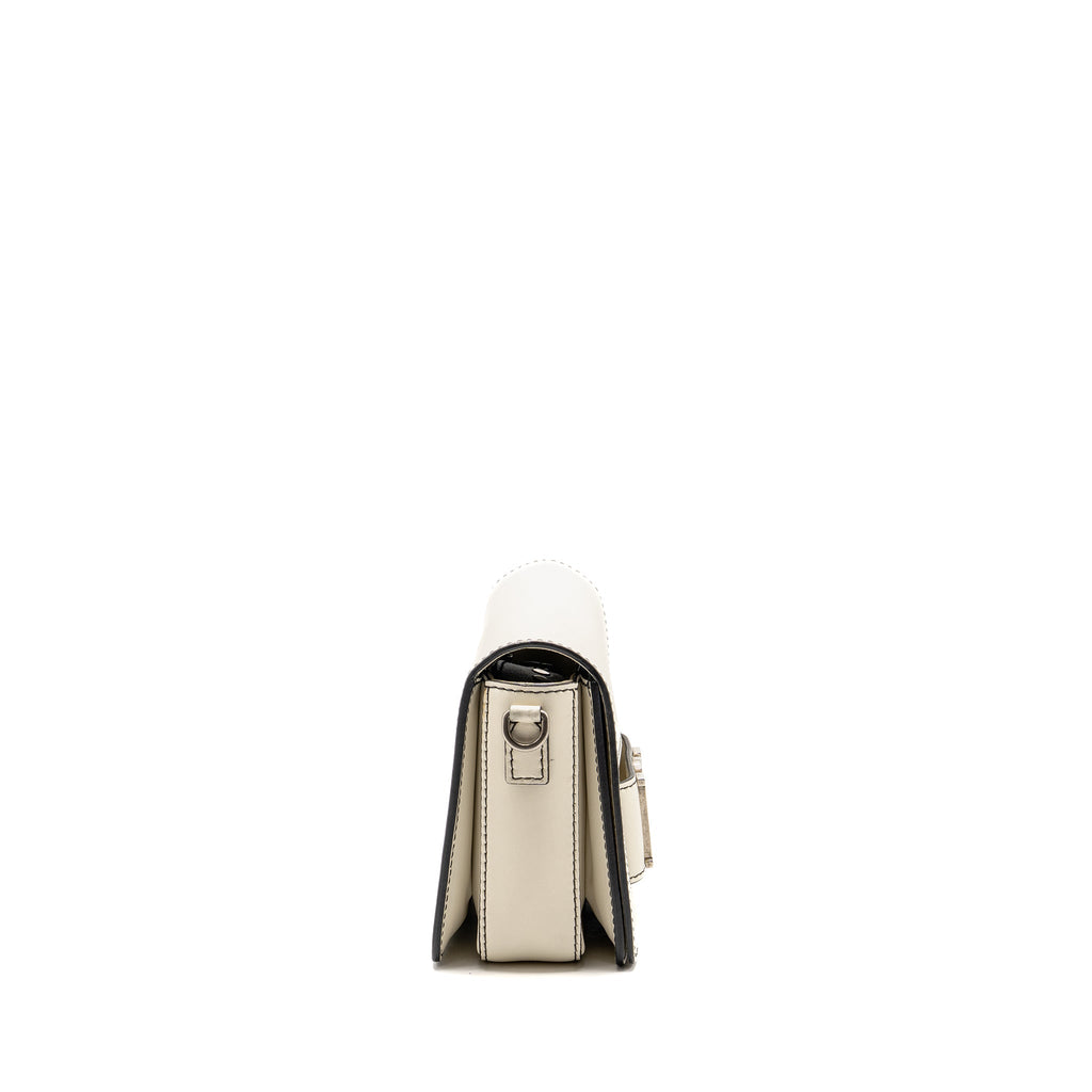 DIOR DIOREVOLUTION FLAP BAG CALFSKIN WHITE SHW