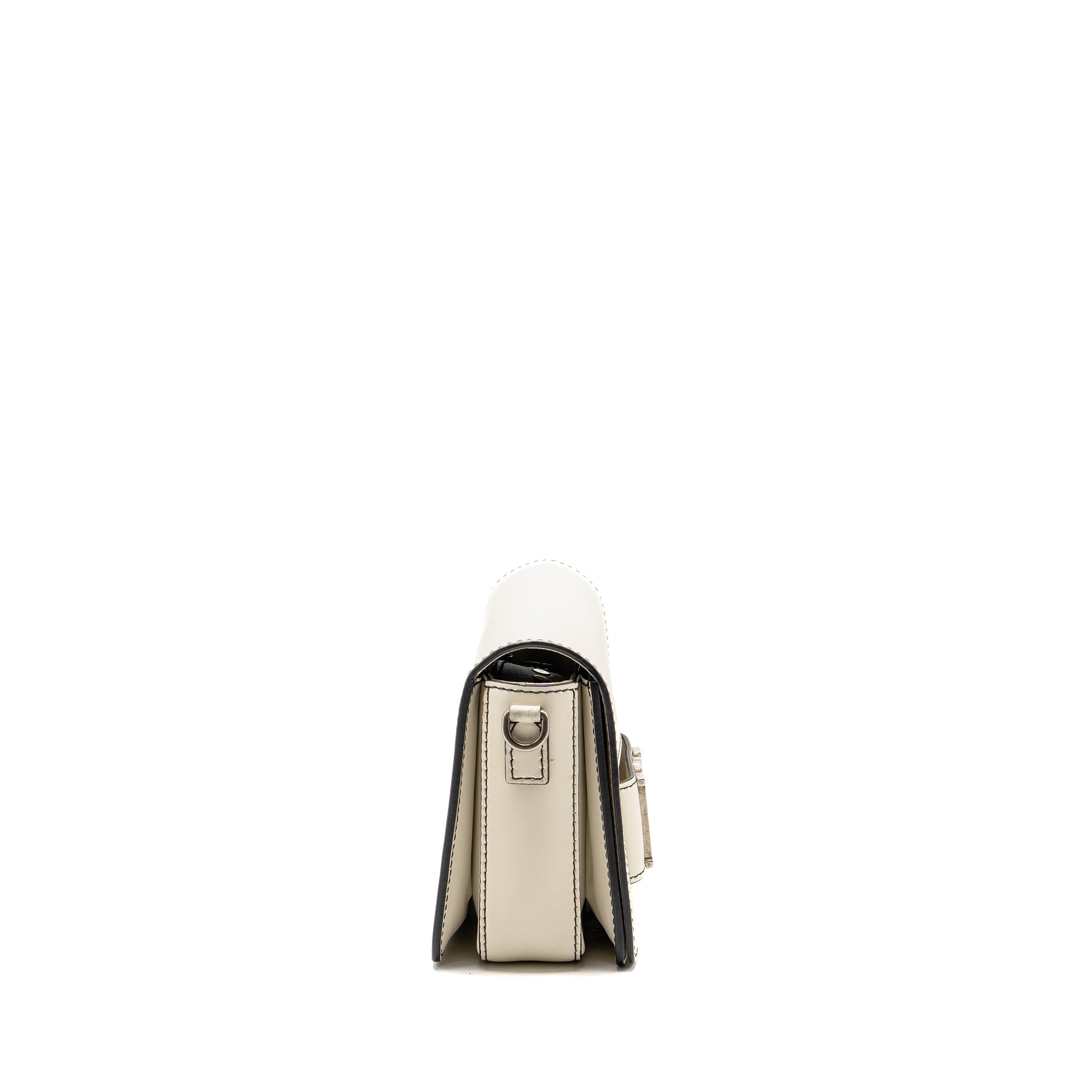 DIOR DIOREVOLUTION FLAP BAG CALFSKIN WHITE SHW