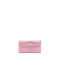 HERMES KELLY LONG WALLET EPSOM MAUVE SYLVESTRE / JAUNE CITRON SHW