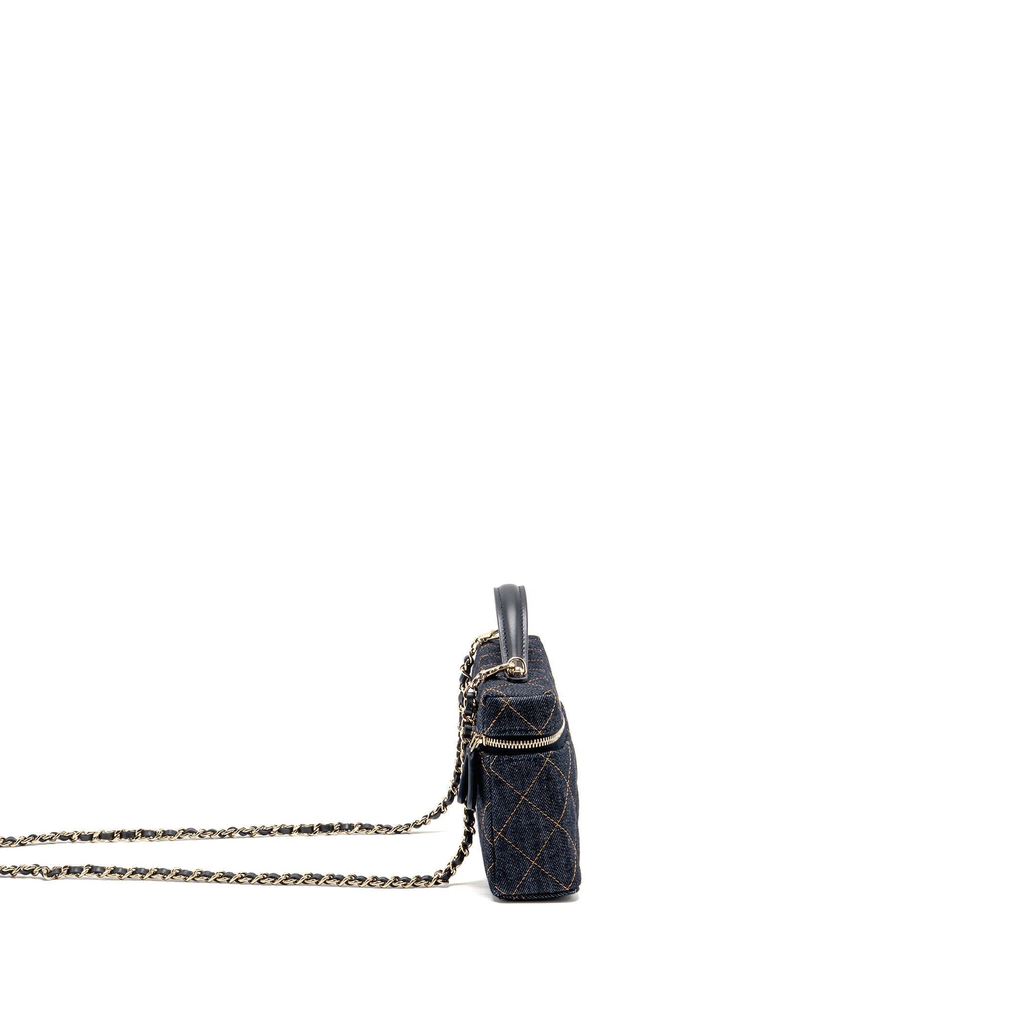 CHANEL 26P TOP HANDLE VANITY DENIM DARK BLUE LGHW (MICROCHIP)