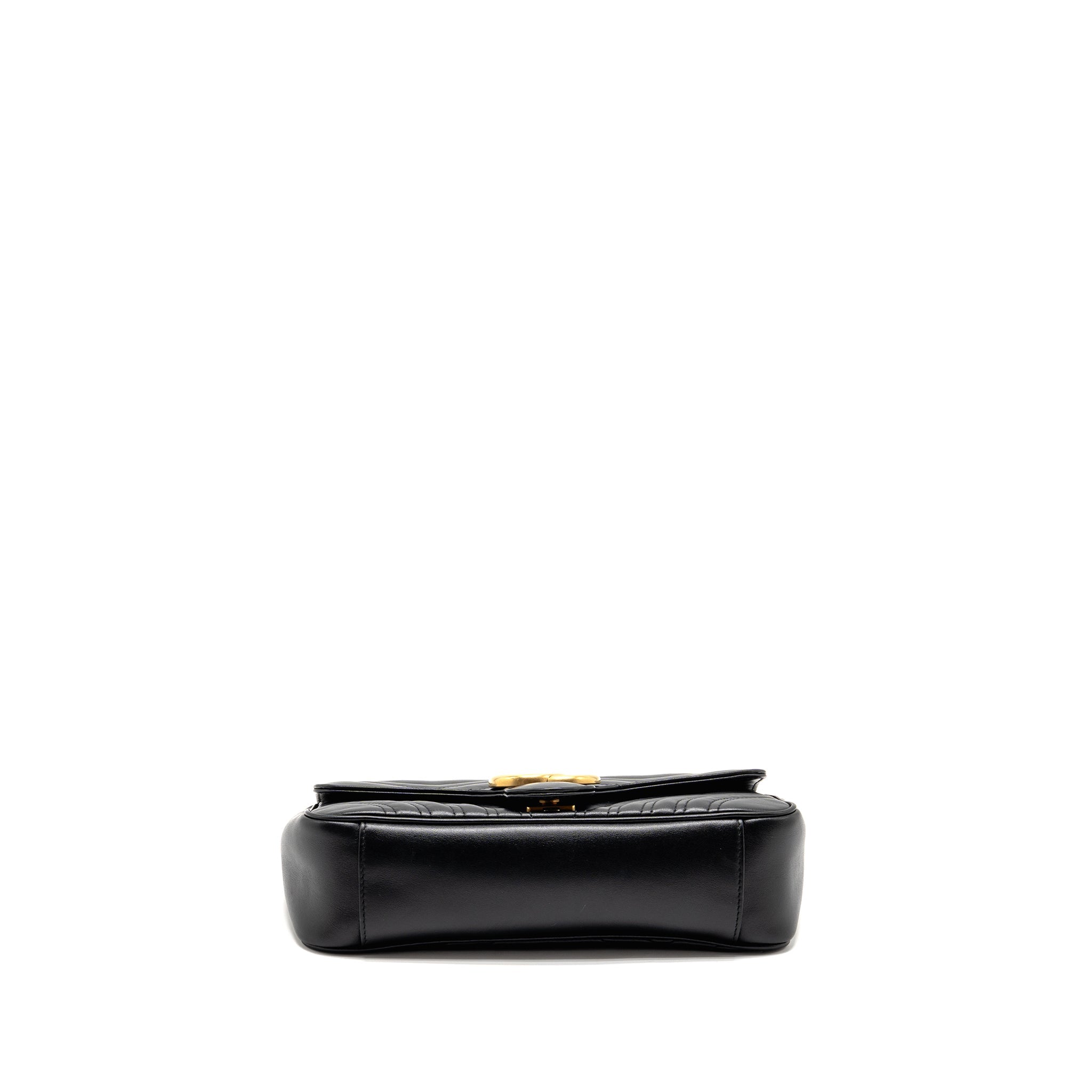 GUCCI MEDIUM GG MARMONT BAG CALFSKIN BLACK GHW