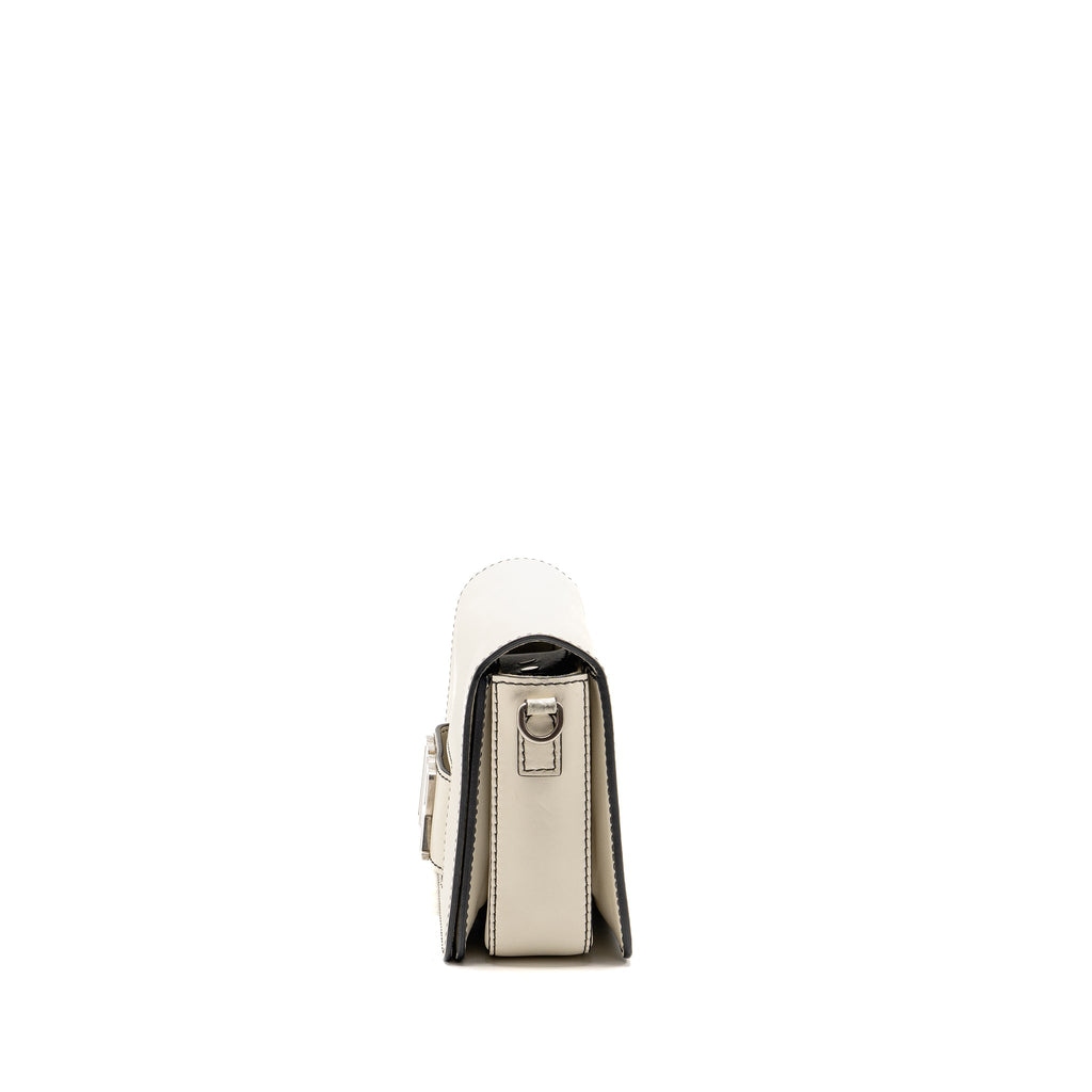 DIOR DIOREVOLUTION FLAP BAG CALFSKIN WHITE SHW