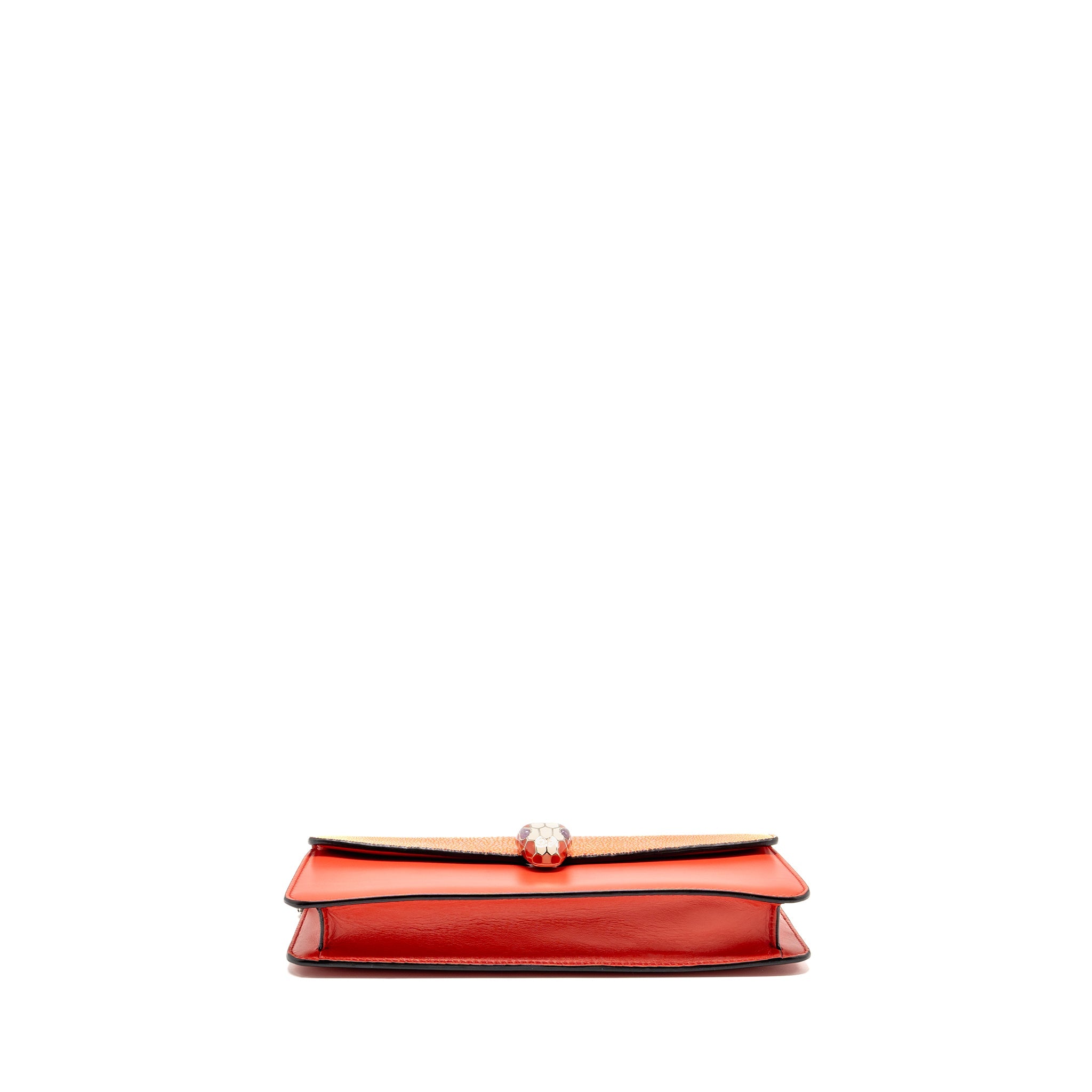 BVLGARI SERPENTI SHOULDER BAG GALUCHAT/CALFSKIN RED SHW