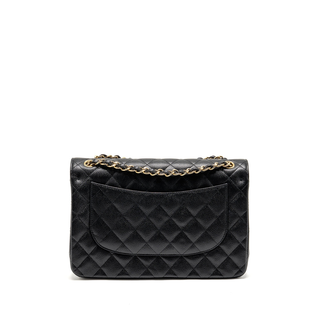 CHANEL JUMBO CLASSIC DOUBLE FLAP BAG CAVIAR BLACK GHW