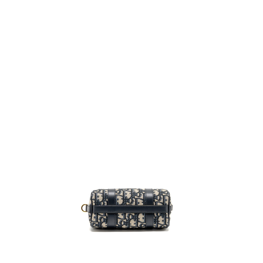 DIOR GROOVE 17 BAG NANO BLUE OBLIQUE CANVAS GHW