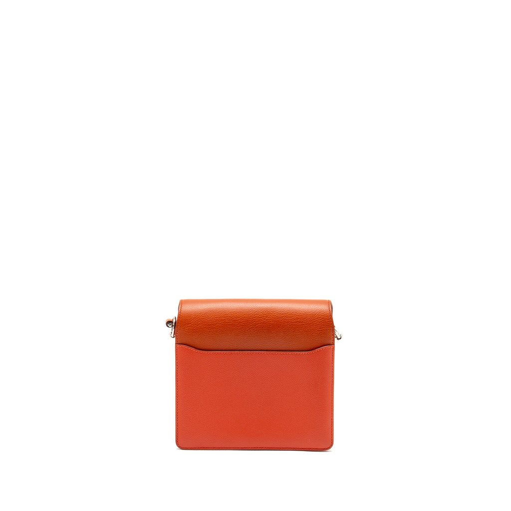 HERMES MINI ROULIS EVERCOLOR BICOLOR CAPUCINE/TERRE BATTUE SHW