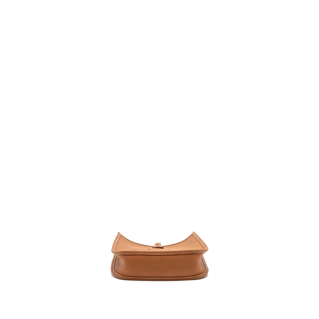 HERMES MINI EVELYNE CLEMENCE GOLD WITH GOLD-BLANC STRAP SHW