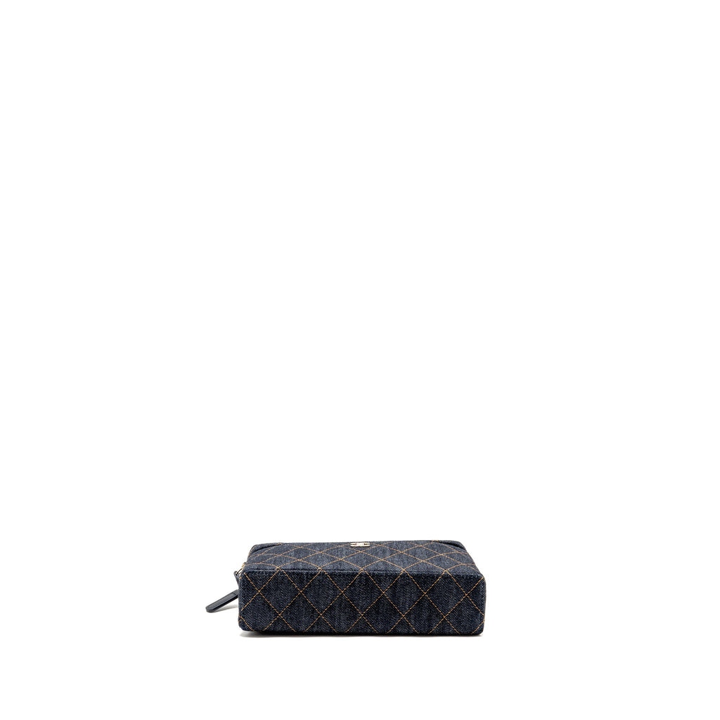 CHANEL 26P TOP HANDLE VANITY DENIM DARK BLUE LGHW (MICROCHIP)