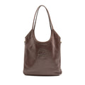 MIU MIU IVY LEATHER TOTE BAG CALFSKIN DARK BROWN GHW