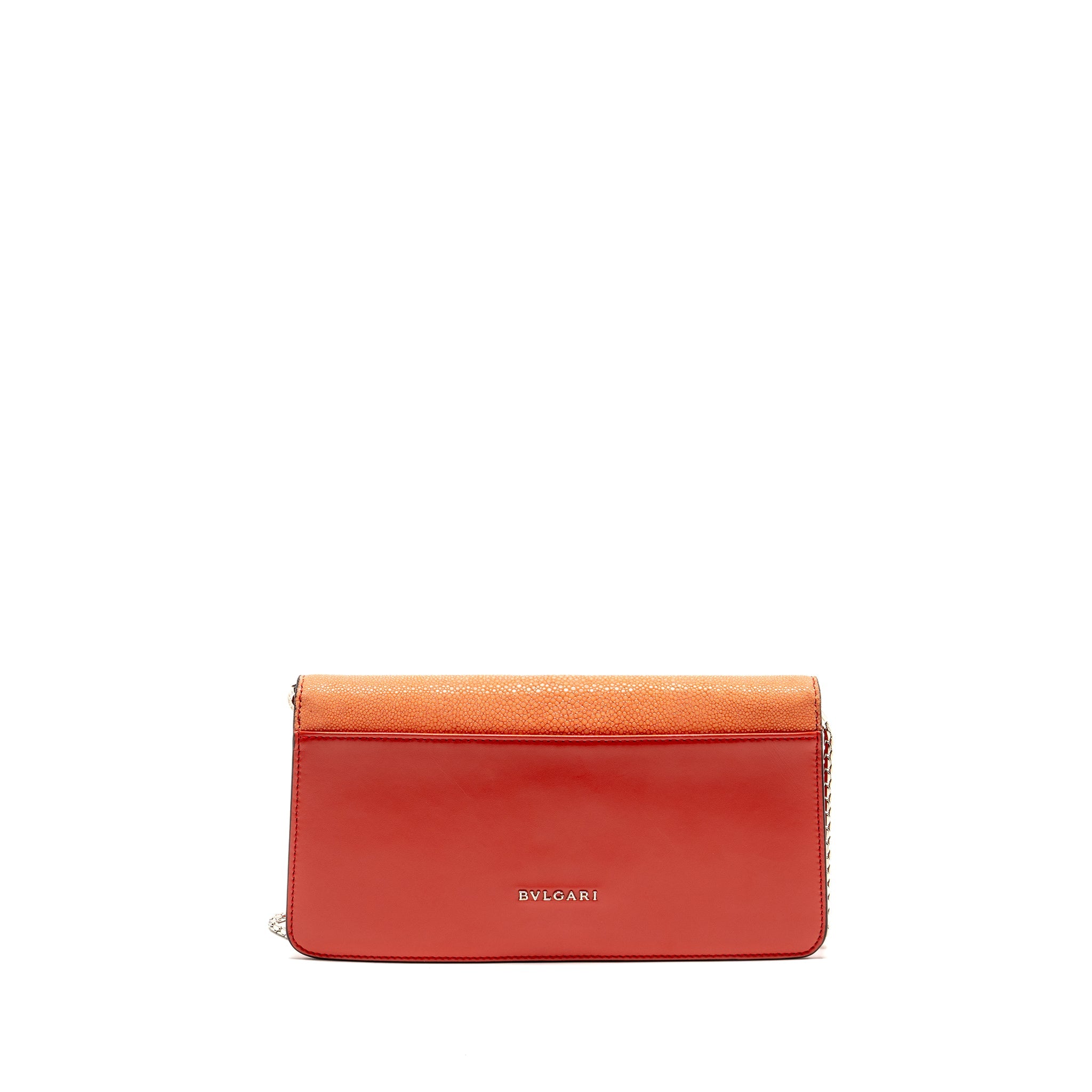 BVLGARI SERPENTI SHOULDER BAG GALUCHAT/CALFSKIN RED SHW