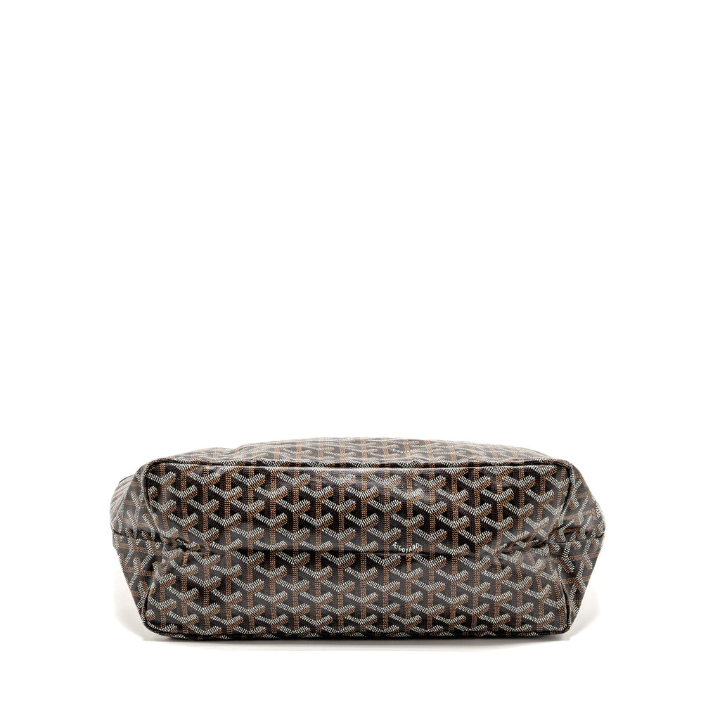 GOYARD SAINT LOUIS PM TOTE GOYARDINE CANVAS/CALFSKIN BLACK SHW