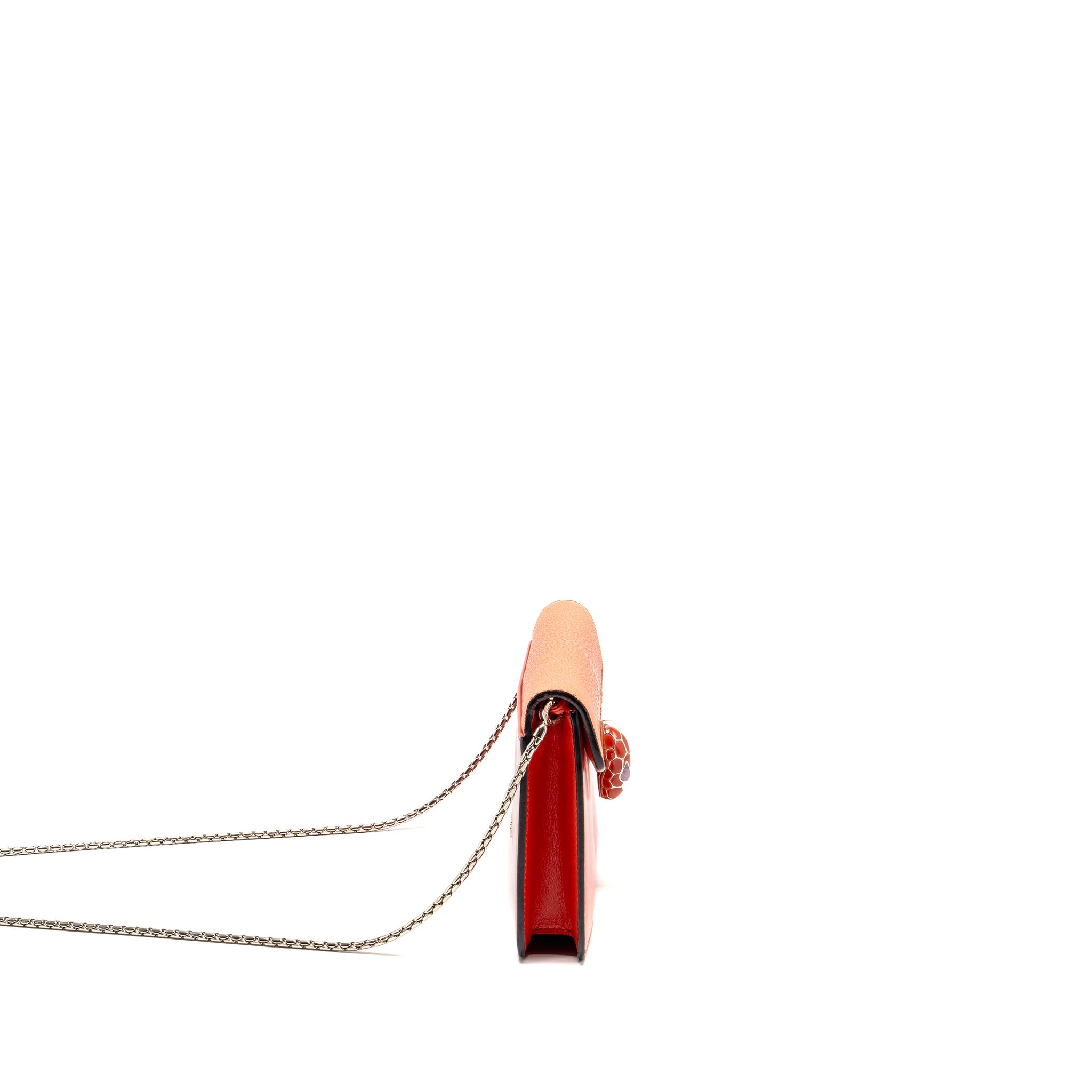 BVLGARI SERPENTI SHOULDER BAG GALUCHAT/CALFSKIN RED SHW