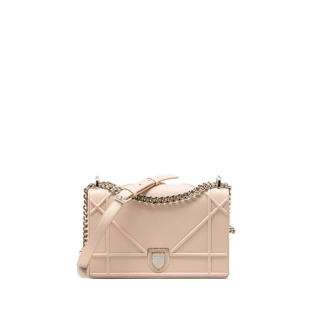 DIOR MEDIUM DIORAMA GRAINED CALFSKIN LIGHT PINK SHW