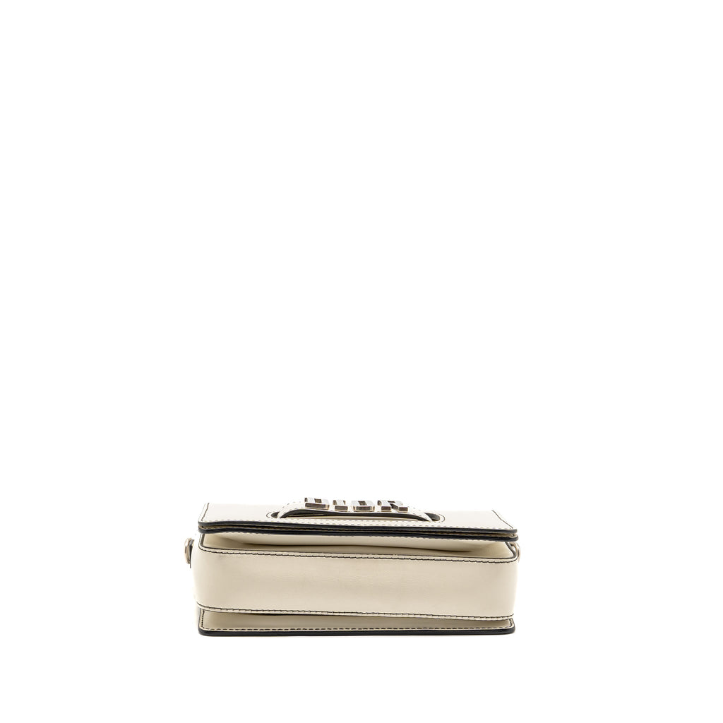 DIOR DIOREVOLUTION FLAP BAG CALFSKIN WHITE SHW