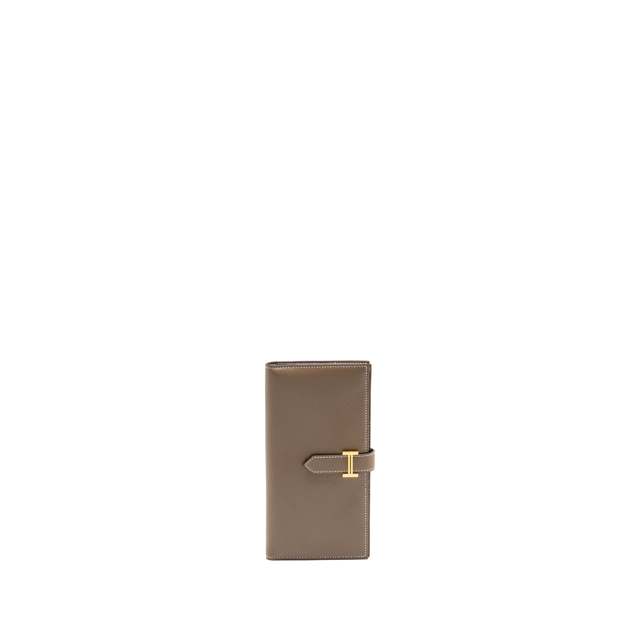 HERMES BEARN LONG WALLET CHÈVRE MYSORE ETOUPE GHW