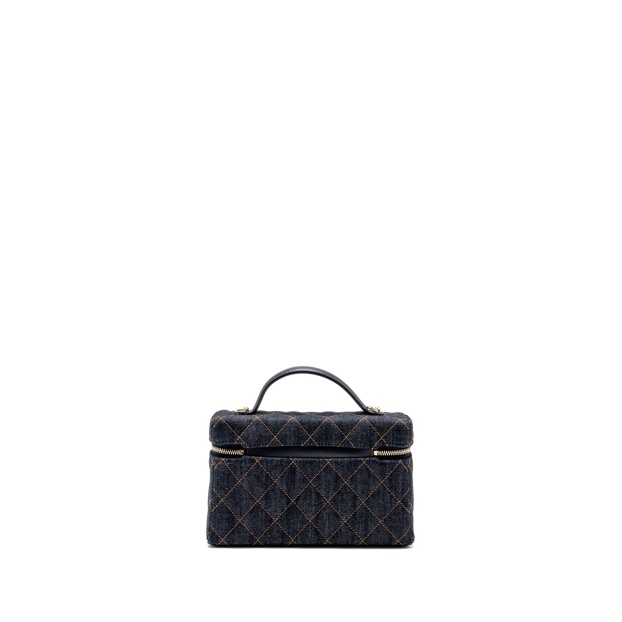 CHANEL 26P TOP HANDLE VANITY DENIM DARK BLUE LGHW (MICROCHIP)