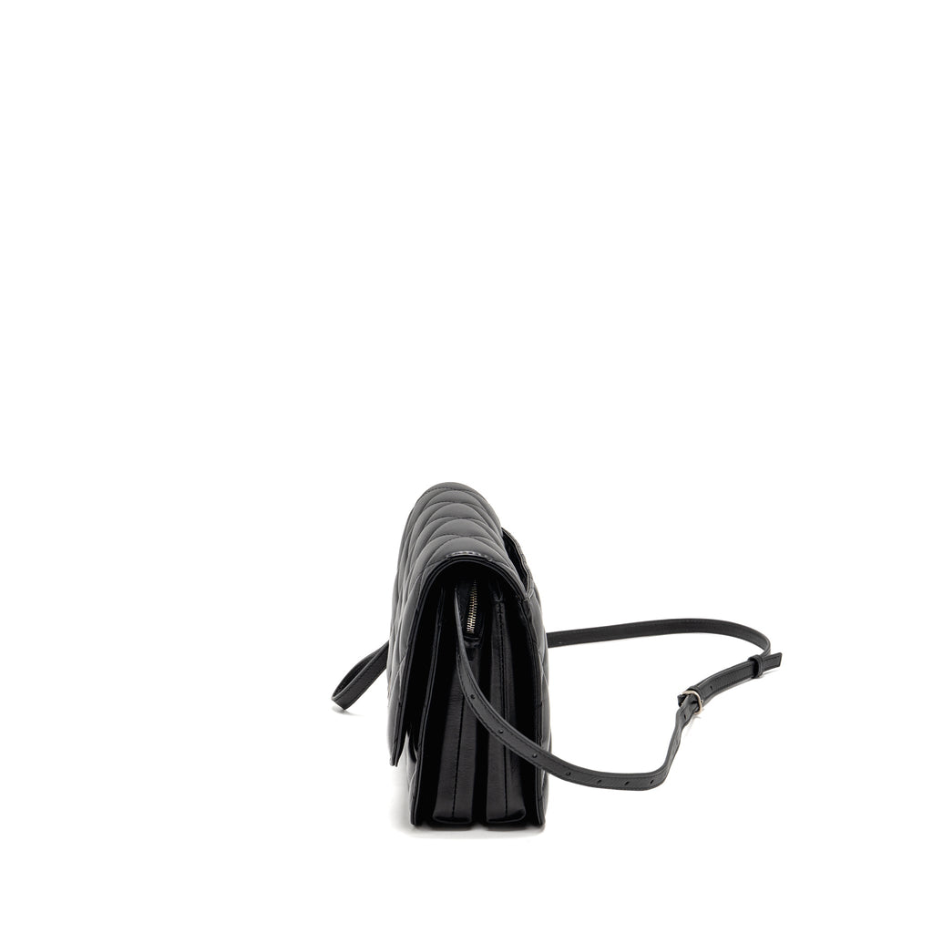 BALENCIAGA B. SHOULDER BAG QUILTED CALFSKIN BLACK RUTHENIUM HARDWARE