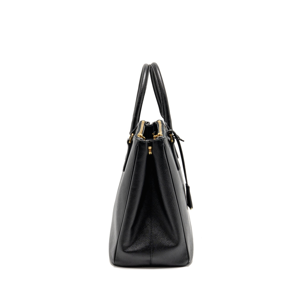 PRADA LARGE SAFFIANO TOTE BAG LEATHER BLACK GHW