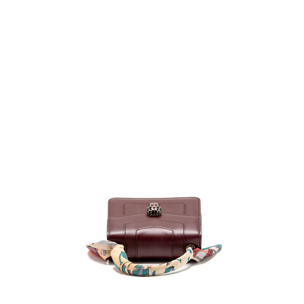 BVLGARI SERPENTI FOREVER FLAP BAG CALFSKIN ROMAN GARNET/TROPICAL TOURQUOISE/DEEP JADE LGHW