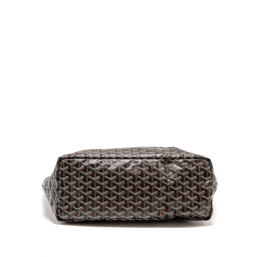 GOYARD SAINT LOUIS PM TOTE GOYARDINE CANVAS / CALFSKIN BLACK