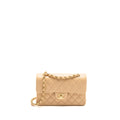 CHANEL SMALL CLASSIC DOUBLE FLAP BAG CAVIAR BEIGE GHW (MICROCHIP)