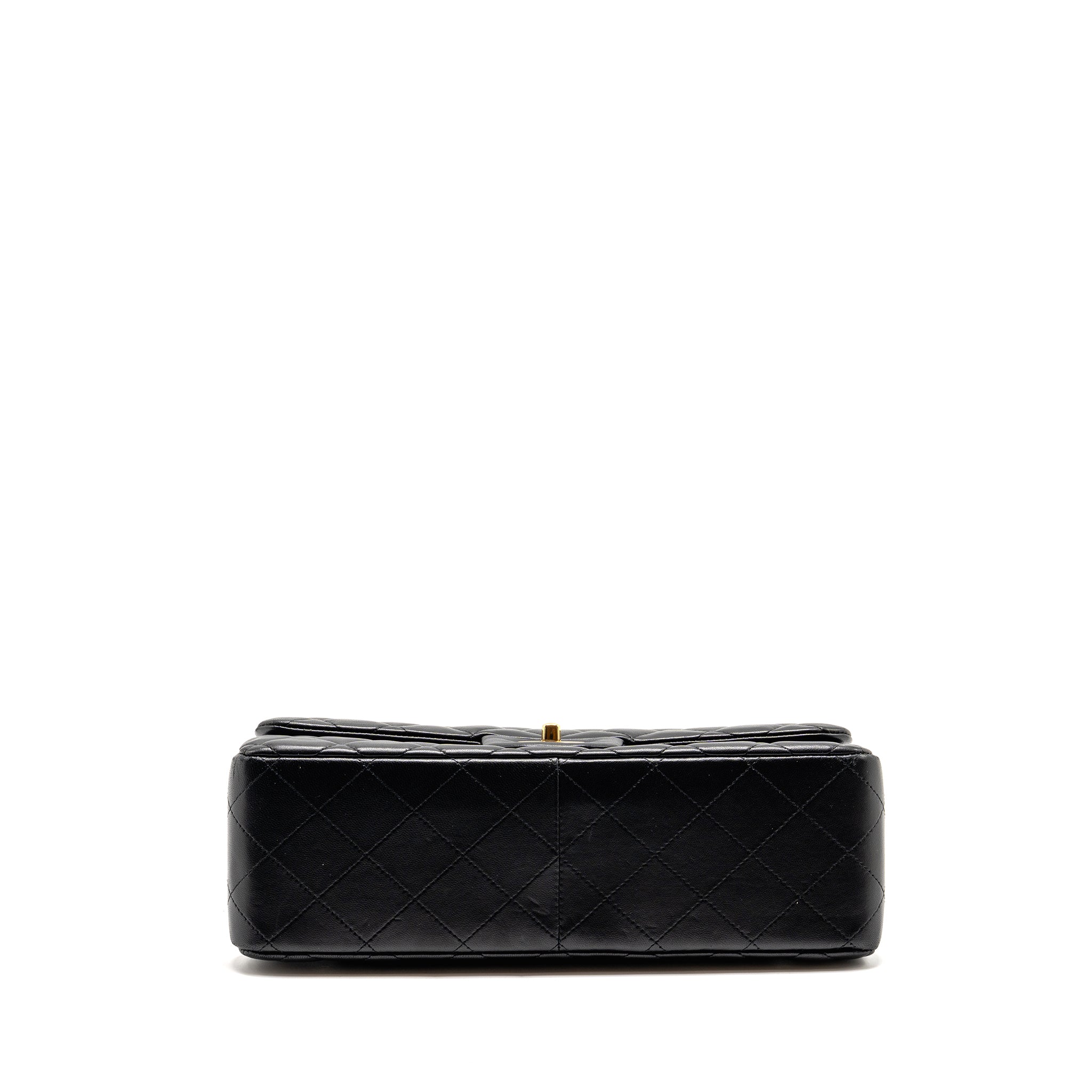 CHANEL JUMBO CLASSIC DOUBLE FLAP BAG LAMBSKIN BLACK GHW