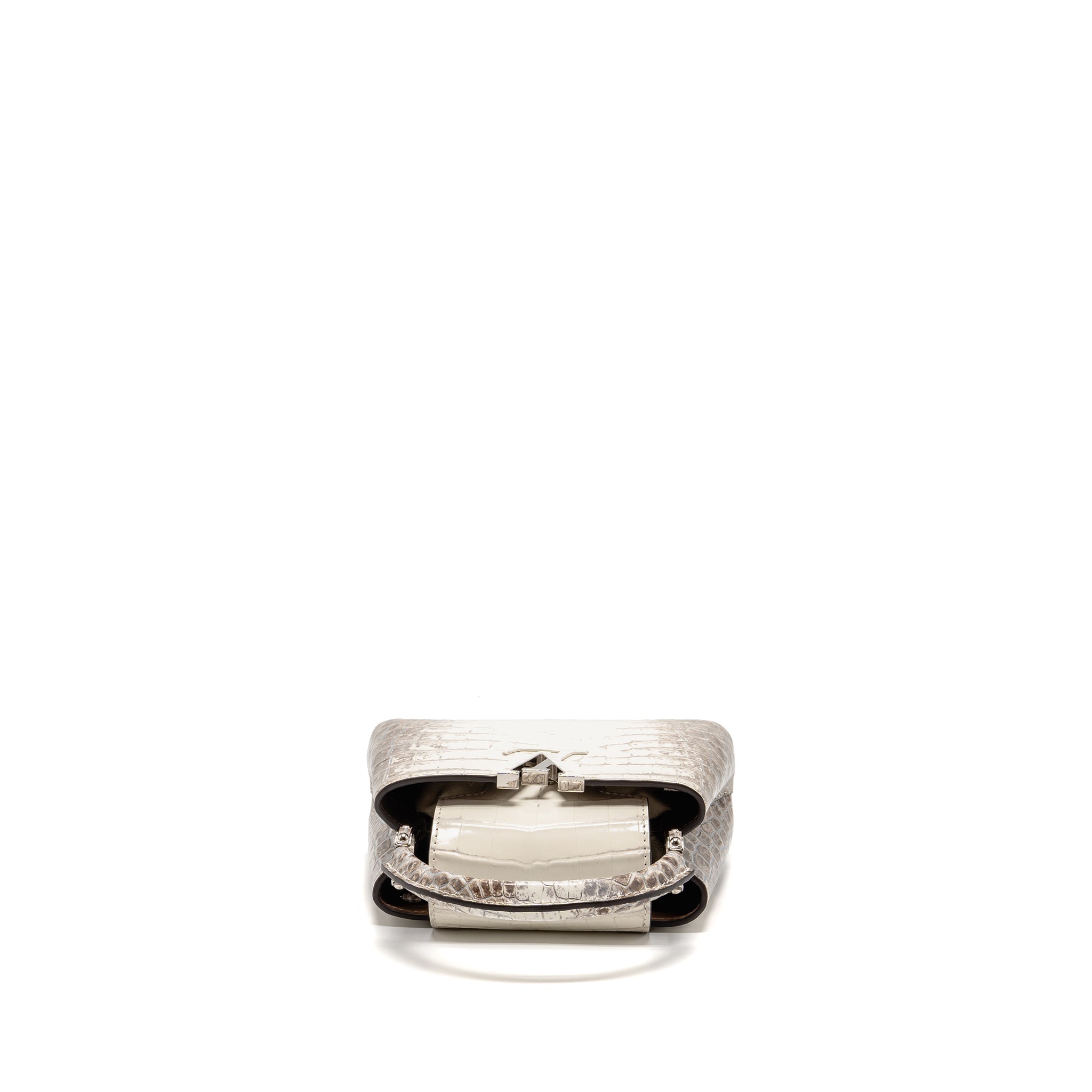 LOUIS VUITTON CAPUCINES MINI HIMALAYAN CROCODILE WHITE SHW