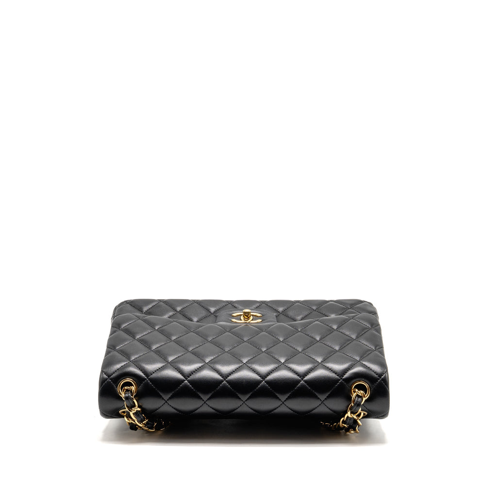 CHANEL JUMBO CLASSIC DOUBLE FLAP BAG LAMBSKIN BLACK GHW