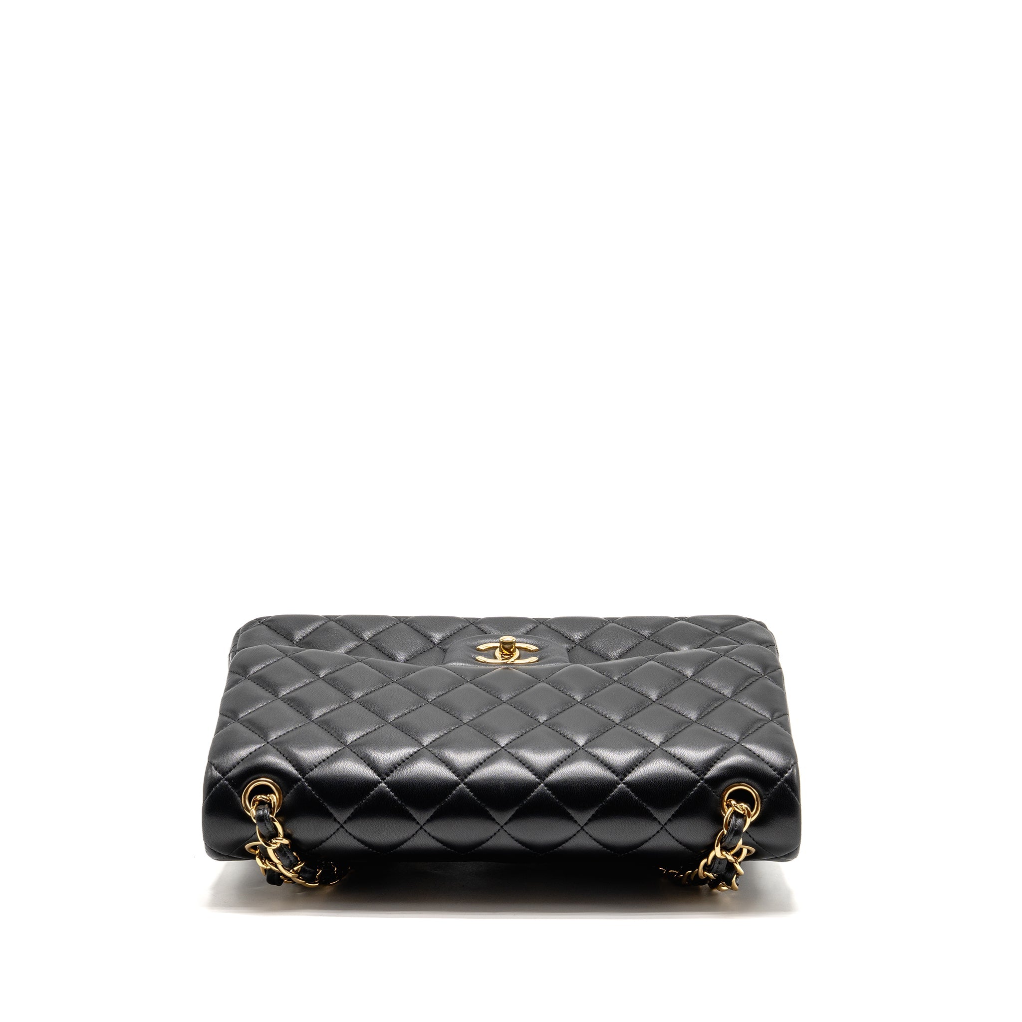 CHANEL JUMBO CLASSIC DOUBLE FLAP BAG LAMBSKIN BLACK GHW
