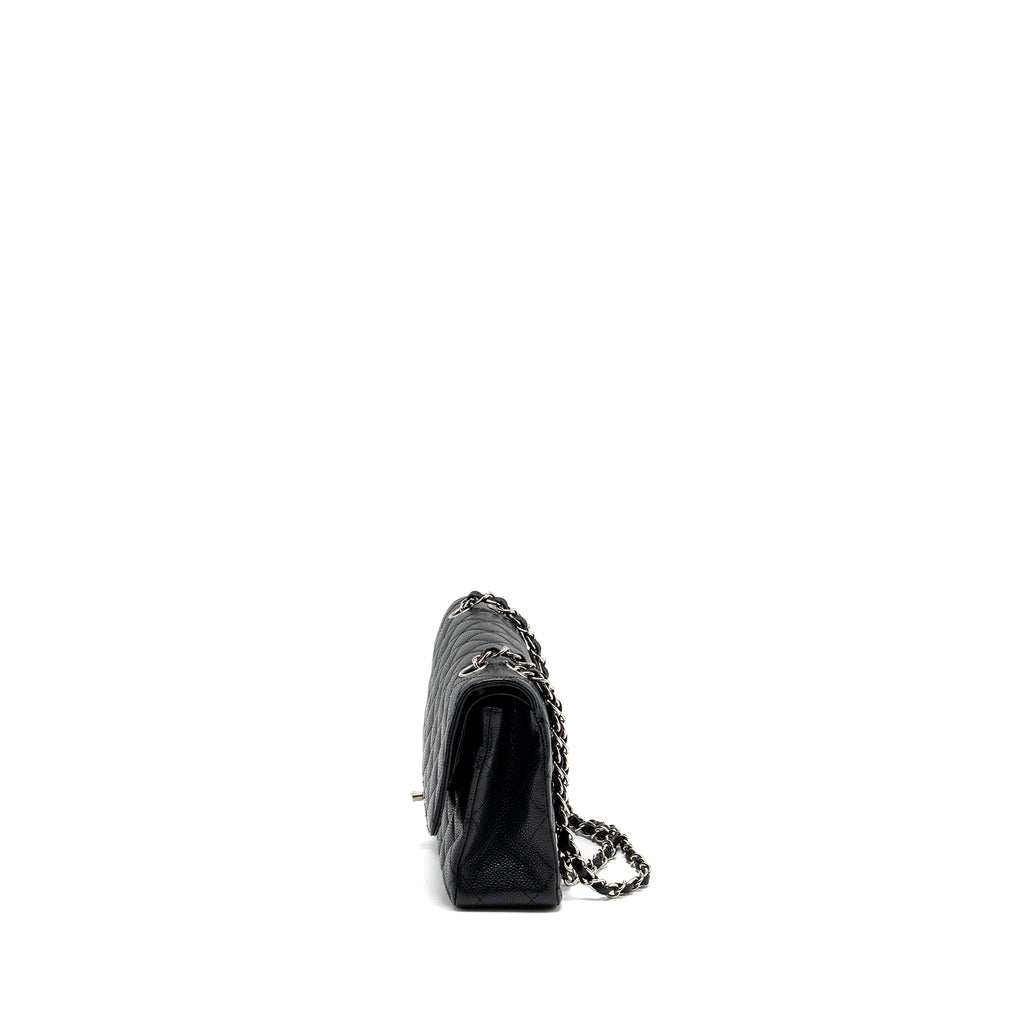 CHANEL MEDIUM CLASSIC DOUBLE FLAP BAG CAVIAR BLACK SHW
