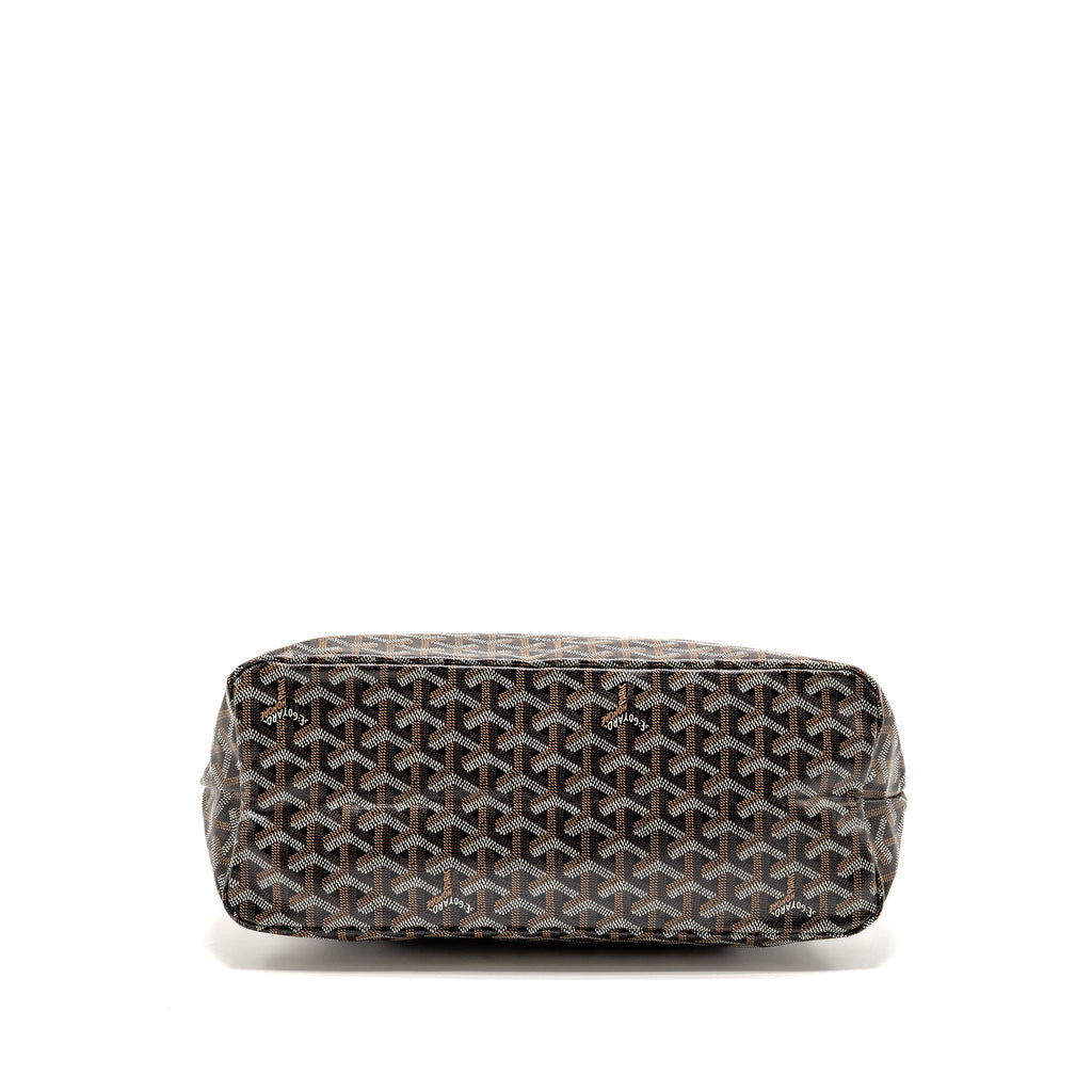 GOYARD BOHEME PM HOBO BAG GOYARDINE CANVAS/CALFSKIN BLACK/NATUREL SHW
