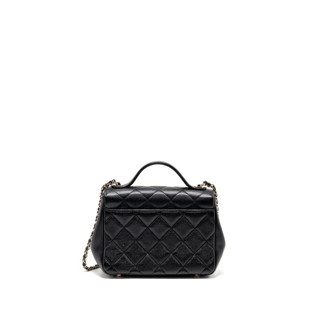 CHANEL SMALL BUSINESS AFFINITY CAVIAR BLACK LGHW