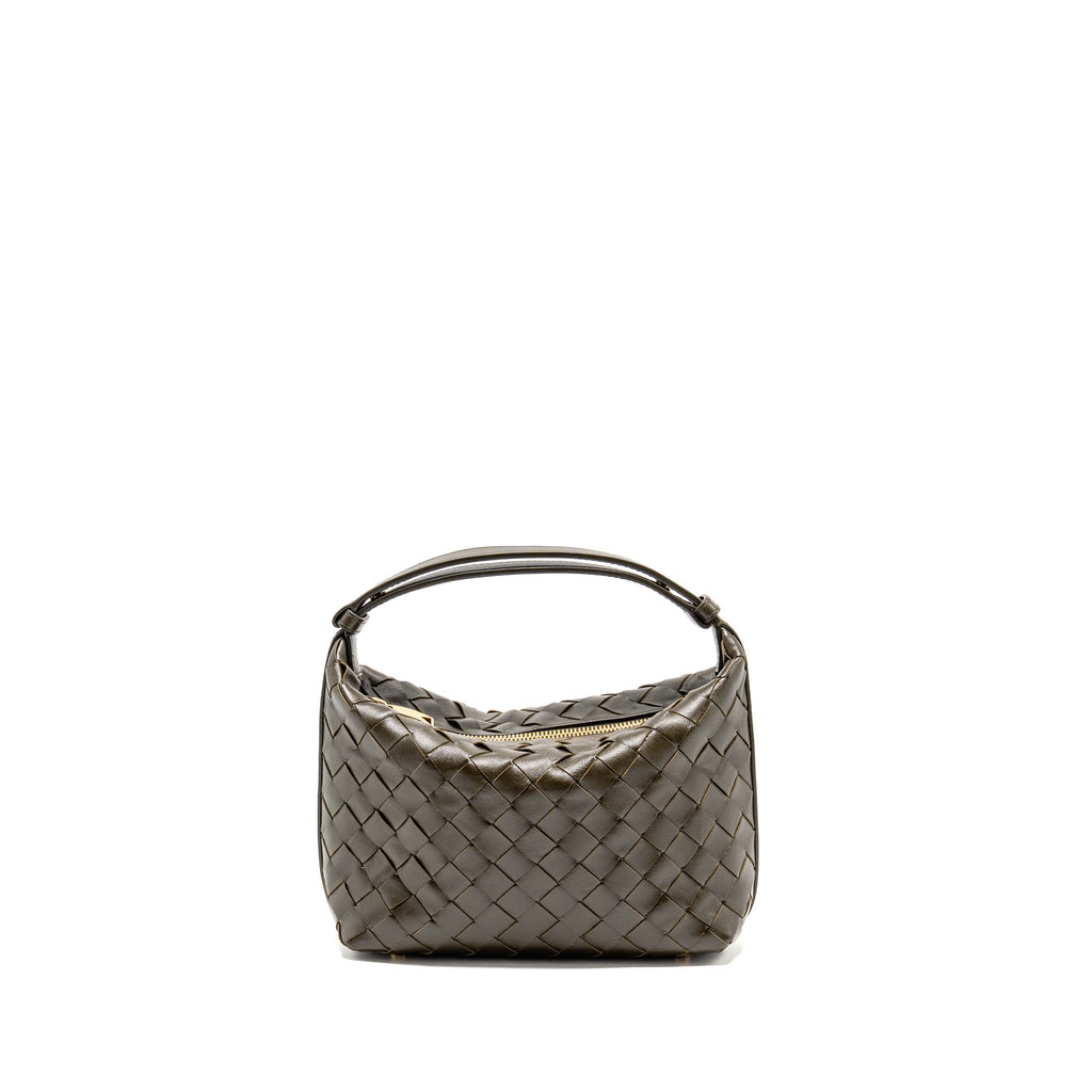 BOTTEGA VENETA WALLACE BAG CALFSKIN KAKI GHW