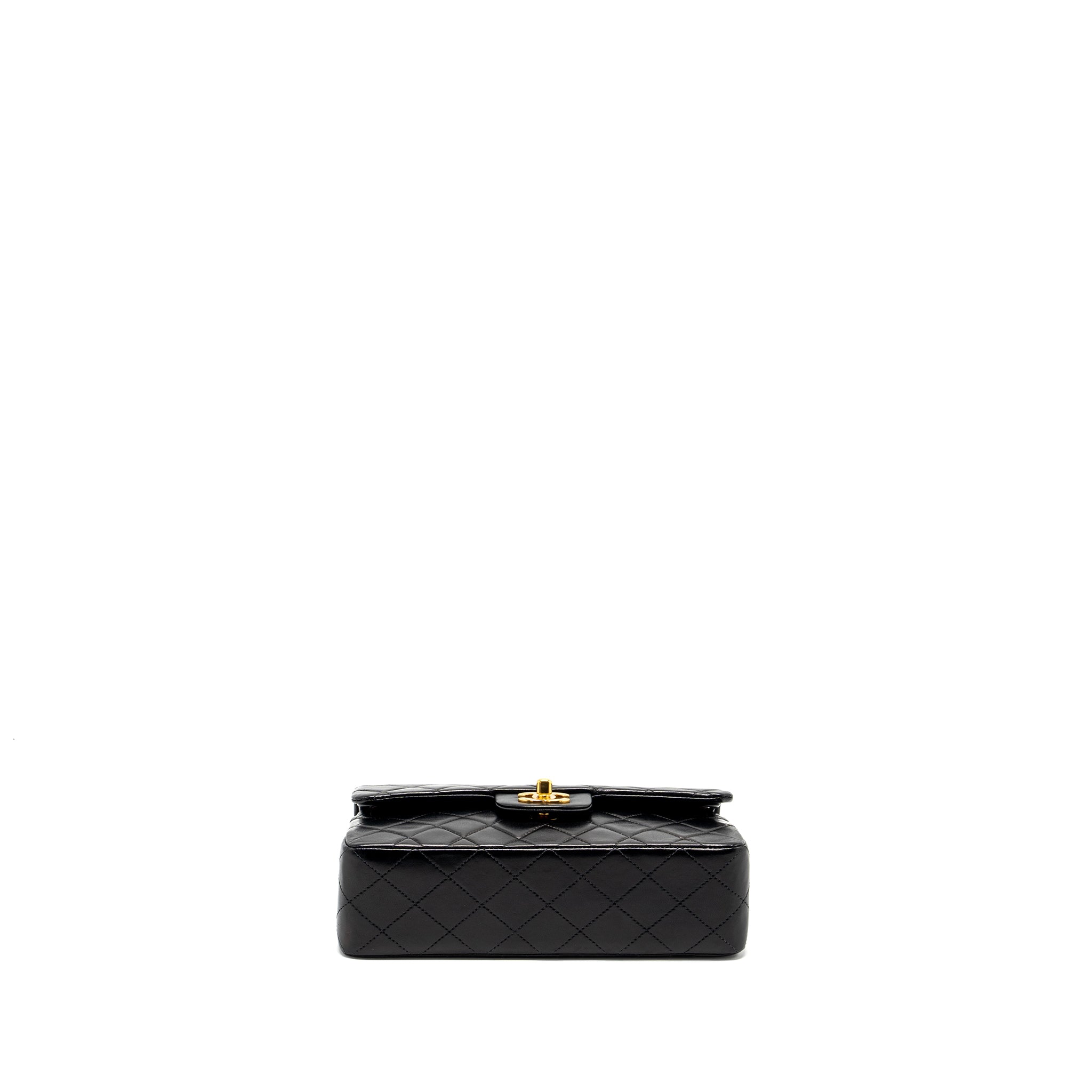 CHANEL VINTAGE SMALL CLASSIC DOUBLE FLAP BAG LAMBSKIN BLACK GHW