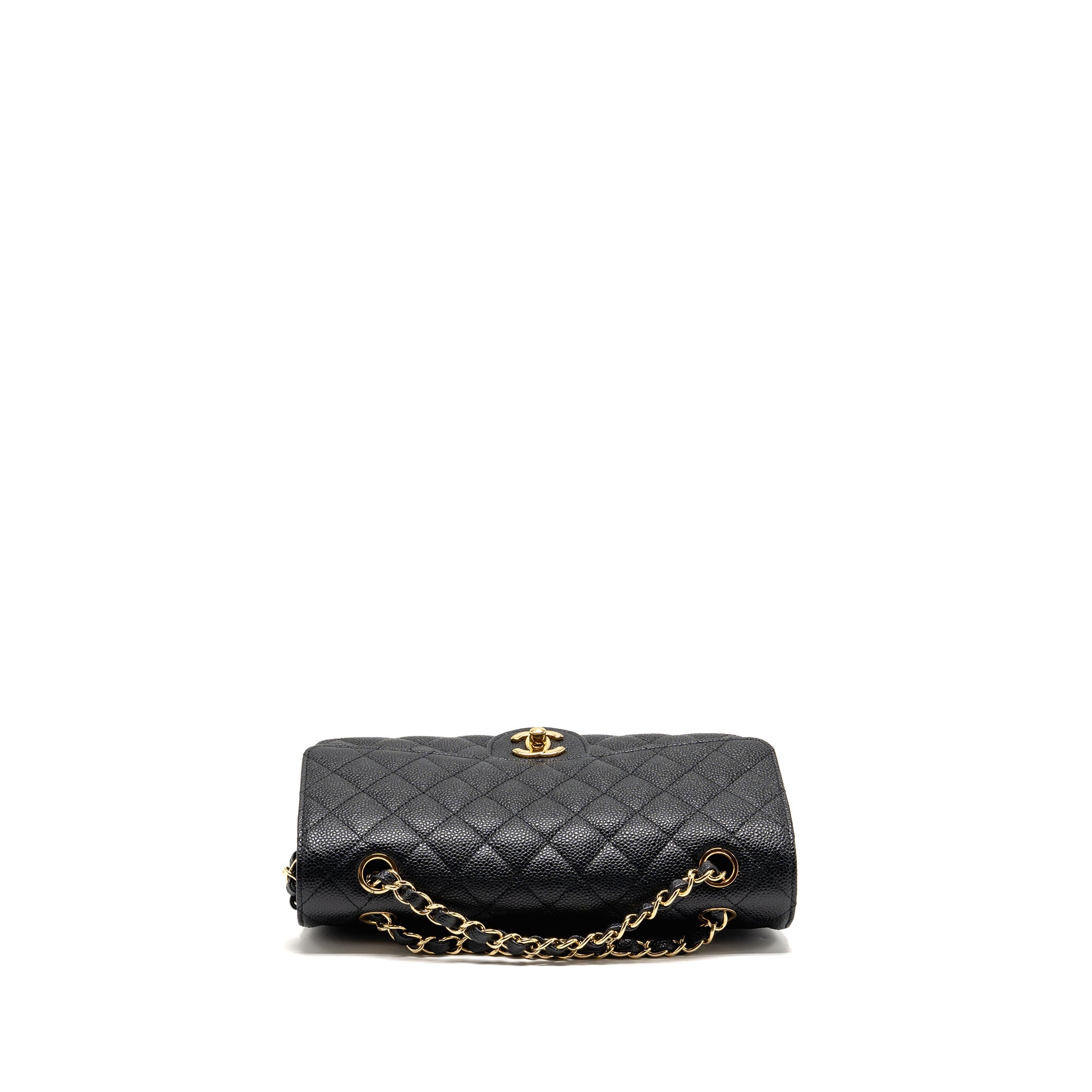 CHANEL MEDIUM CLASSIC DOUBLE FLAP BAG CAVIAR BLACK GHW
