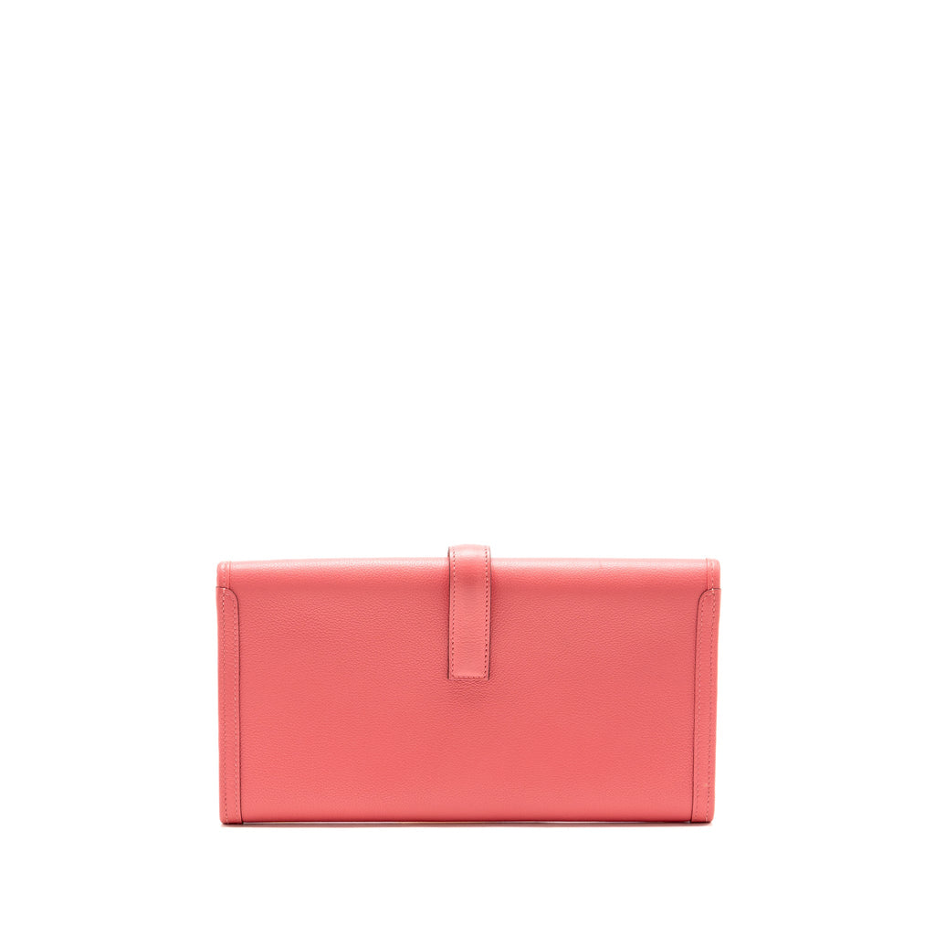 HERMES JIGE ELAN CLUTCH EVERCOLOR ROSE AZALEE