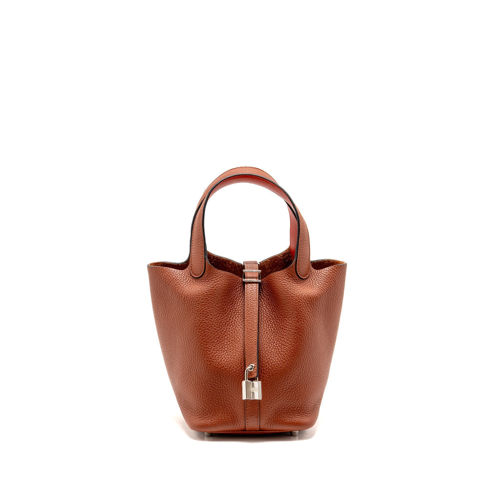 HERMES PICOTIN 18 LOCK BAG CLEMENCE CUIVRE/CAPUCINE SHW