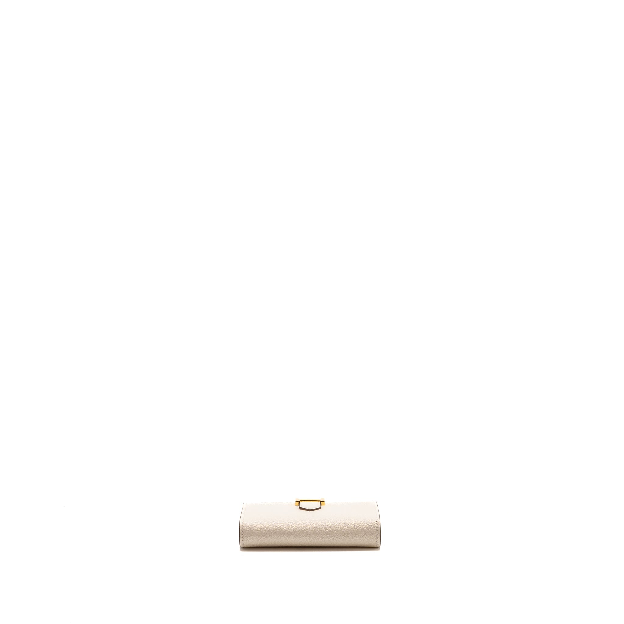 HERMES BEARN CARD HOLDER CHÈVRE MYSORE GOATSKIN NATA GHW