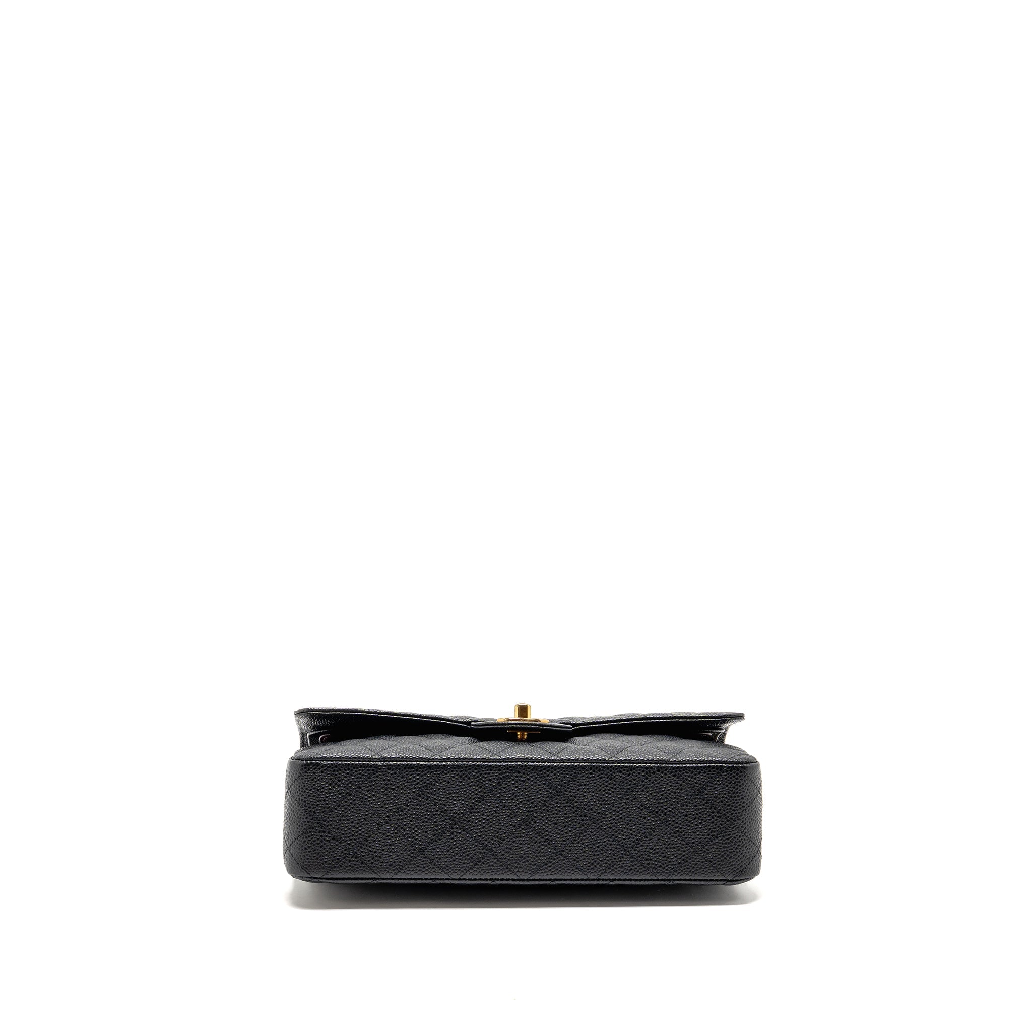 CHANEL MEDIUM CLASSIC DOUBLE FLAP BAG CAVIAR BLACK GHW