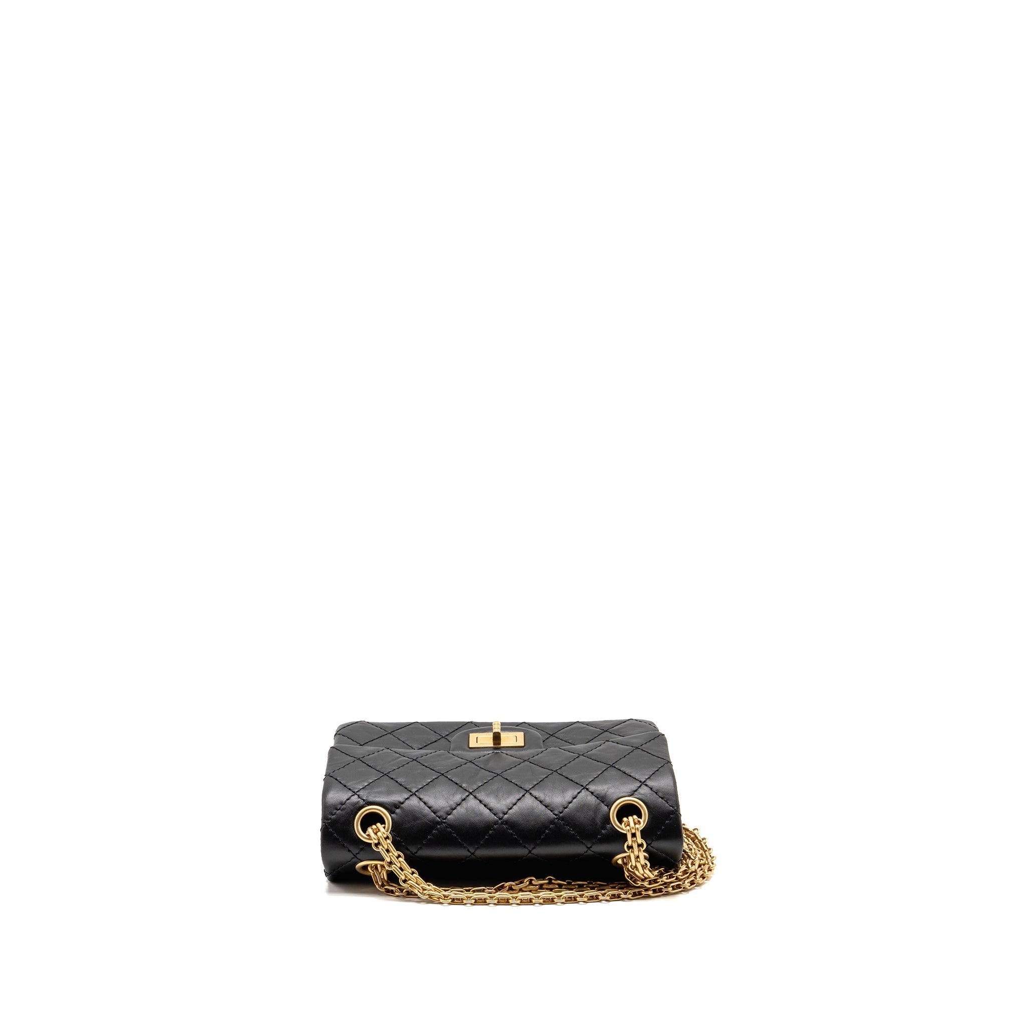 CHANEL MINI 2.55 REISSUE AGED CALFSKIN BLACK GHW (MICROCHIP)