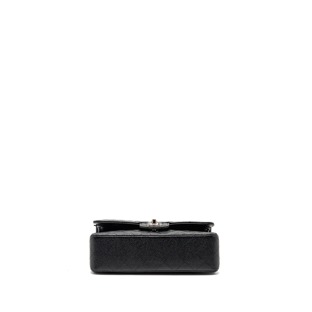 CHANEL SMALL CLASSIC DOUBLE FLAP BAG CAVIAR BLACK SHW