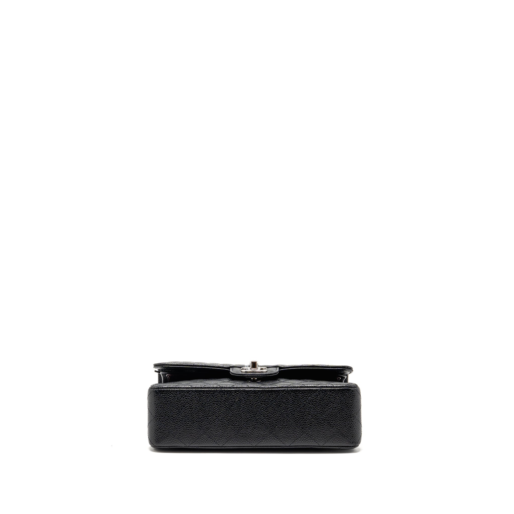 CHANEL SMALL CLASSIC DOUBLE FLAP BAG CAVIAR BLACK SHW