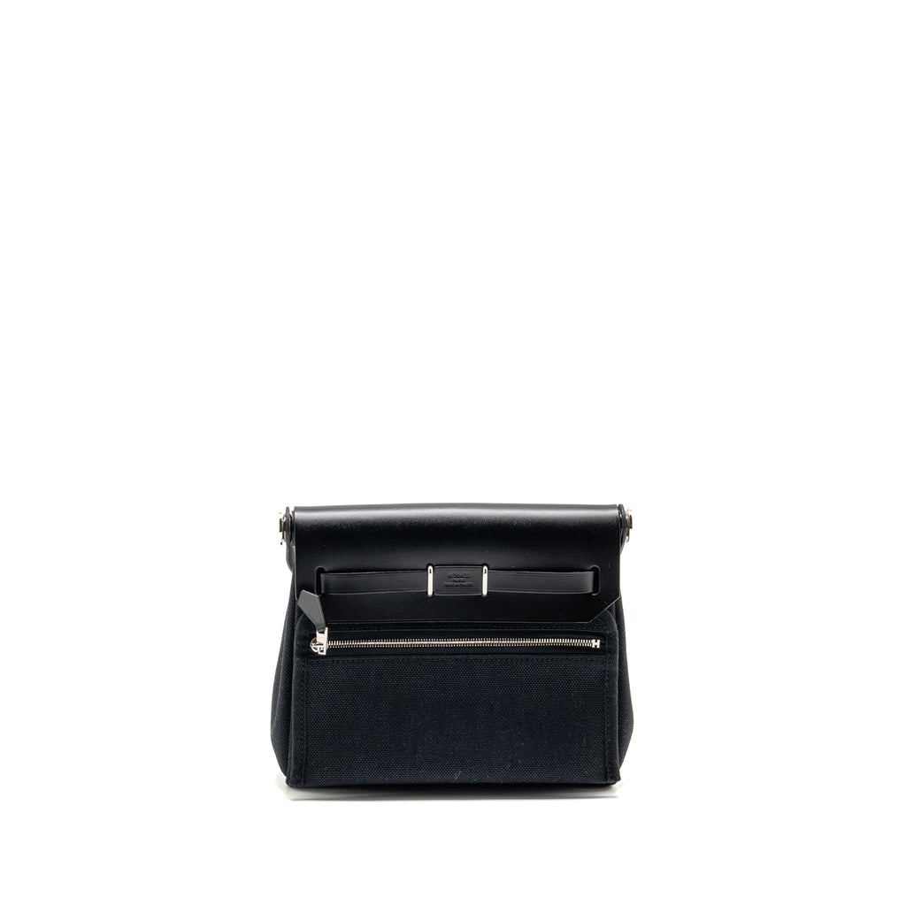 HERMES HERBAG MINI CANVAS/HUNTER LEATHER BLACK SHW