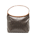 GOYARD BOHEME PM HOBO BAG GOYARDINE CANVAS/CALFSKIN BLACK/NATUREL SHW