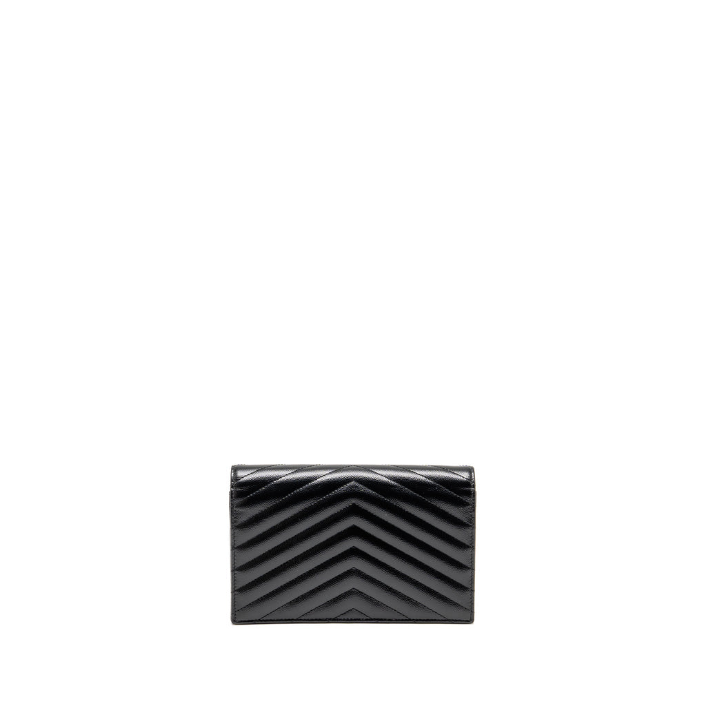 SAINT LAURENT/ YSL ENVELOPE CHAIN WALLET CALFSKIN BLACK SHW